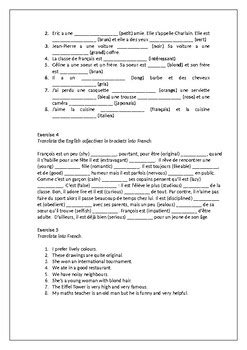 Adjectival agreement by World of Languages | TPT