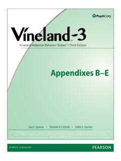 Vineland-3 Manual Appendices B - E - Pearson Assessments / vineland-3 ...