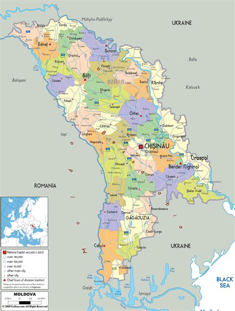 Political Map of Moldova - Ezilon Map