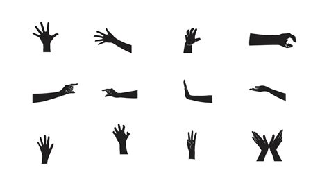 hand silhouette collection Free Vector 11537279 Vector Art at Vecteezy