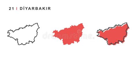 Diyarbakir map vector stock vector. Illustration of autonomy - 131670484