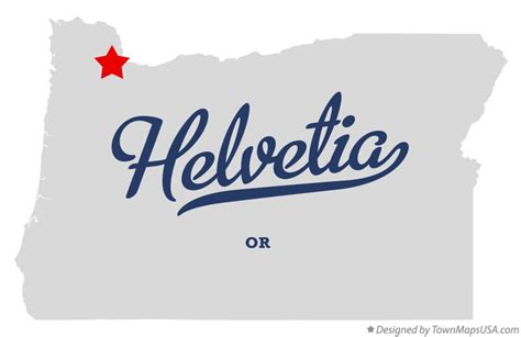 Map of Helvetia, OR, Oregon