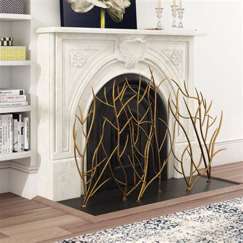 Etta Avenue™ Memoire Single Panel Iron Fireplace Screen & Reviews | Wayfair