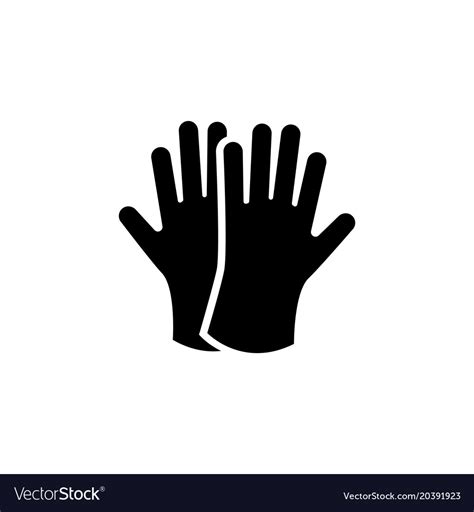 Protective rubber gloves flat icon Royalty Free Vector Image