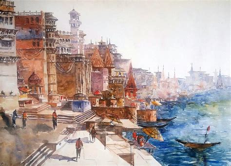 Varanasi ghat Painting by Kishan Gupta - Pixels