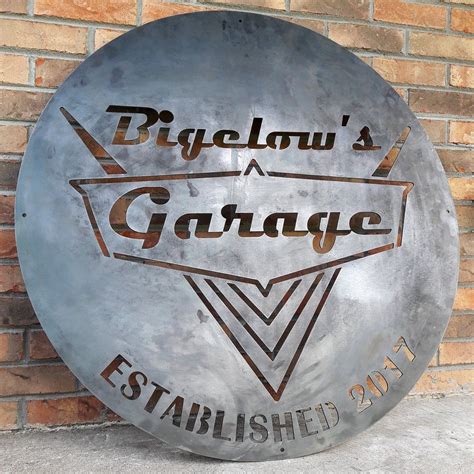 Vintage 1950's Garage Sign - Personalized Metal Wall Art - Dad Man Cave, Classic Car Decor ...