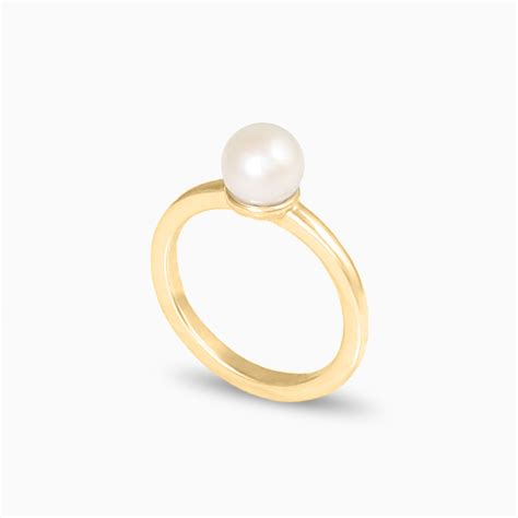 Freshwater Pearl Ring, Plated with 14K Gold. | BAGERIA