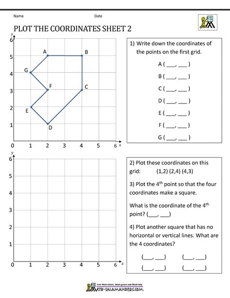 Free Plotting Coordinates Worksheets