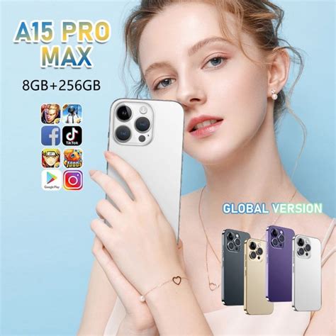 5G Smartphone A15 PRO MAX 7.3inch HD Full-Screen Memory 8+256GB Android 13.0 Battery 8000mAh ...