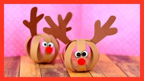 Paper Ball Reindeer Craft - fun Christmas craft for kids - YouTube