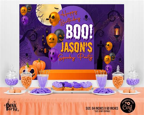 HALLOWEEN PARTY Backdrop Printable Template Kids Birthday - Etsy