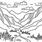 Lush Green Mountain Valley Coloring Page  Pagescom sketch template
