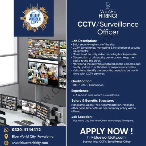 Blue World City Jobs CCTV / Surveillance Officer