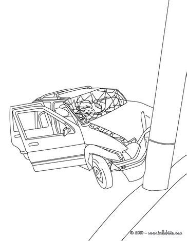 Car crash coloring pages - Hellokids.com