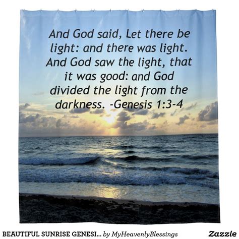 BEAUTIFUL SUNRISE GENESIS 1:3 SCRIPTURE PHOTO SHOWER CURTAIN | Zazzle.com in 2021 | Genesis 1 ...