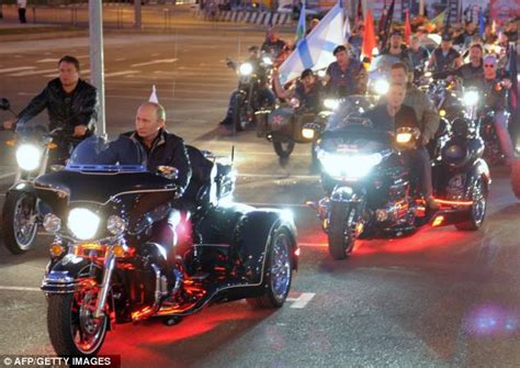 Vladimir Putin lead a biker gang on motorcade at Novorossiysk festival