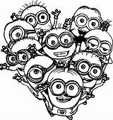 Multiple Minions Coloring Pages  Wecoloringpagecom sketch template
