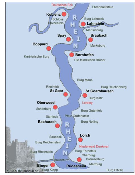 Rhine River Castles Map - Chrysa Bobinette