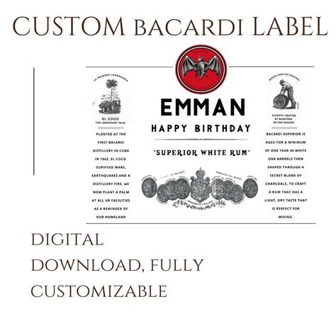 Bacardi, Bottle Labels, Labels & Tags, Does It Work, Label Templates, Rum, Marketing And ...