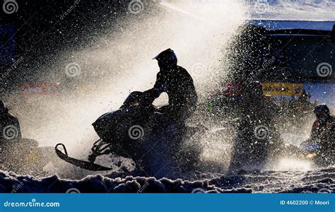 Snowmobile racing stock photo. Image of season, enjoy - 4602200