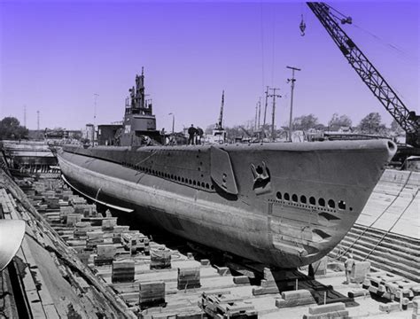 Cod is pictured in her last drydocking in Lorain, Ohio in 1963.