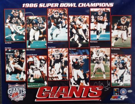 Lot Detail - 1986 NY Giants Super Bowl Champions 11 x 14 Photo Collage ...