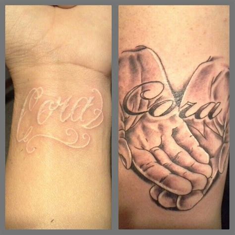 Meaningful Tattoos - #White tattoo #Open hands tattoo #Memorial tattoo ...