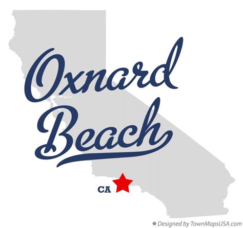 Map of Oxnard Beach, CA, California