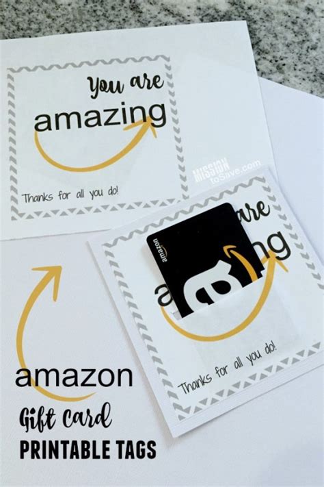 Amazon Gift Card Printable - Perfect for Teacher Gifts - Mission: to Save