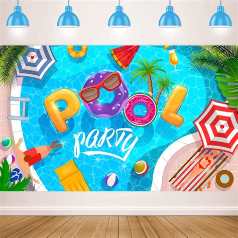 Buy Swimming Pool Party Banner Pool Party Backdrop for Pool Party ...