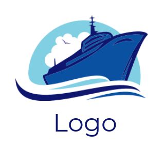 create a transportation logo sailing Sailboat or ship over swoosh waves with clouds | Logo ...