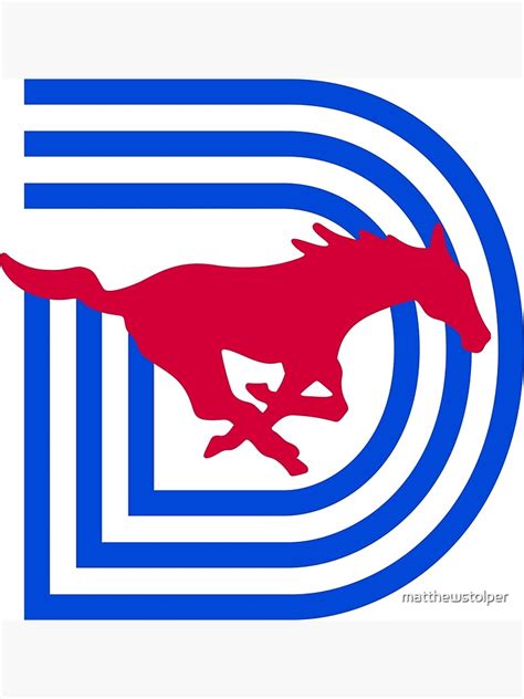 NEW SMU / Dallas Football Logo Premium Matte Vertical Poster