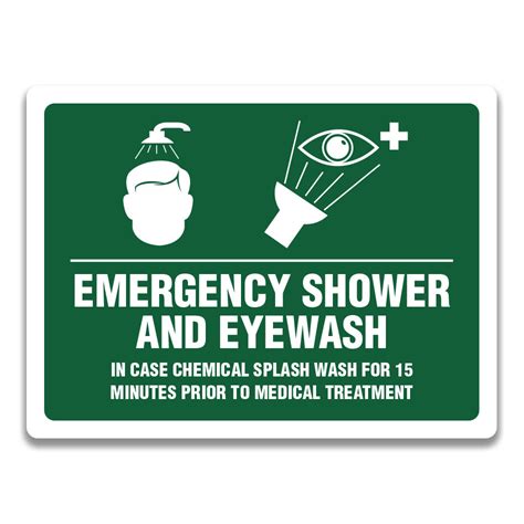 EMERGENCY SHOWER AND EYEWASH SIGN - Safety Sign and Label