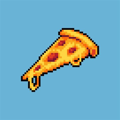 Fully editable pixel art vector illustration pizza for game development, graphic design, poster ...