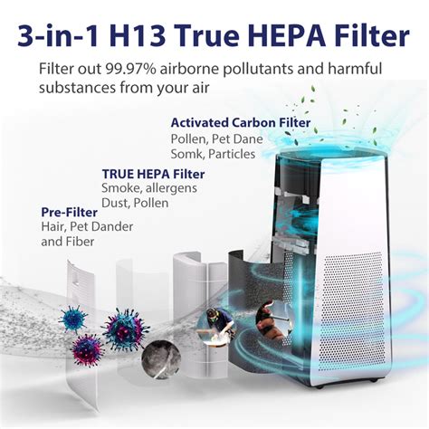 Extra Large Room HEPA Air Purifier with Pets-Optimal Allergen Removal