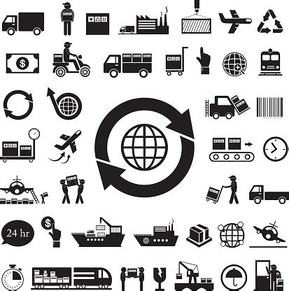 Vector Logistics Icon Set Stock Illustration - Download Image Now - iStock