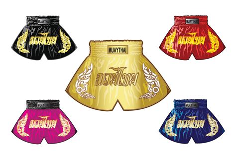 Modern color for thai boxing shorts set 11352844 Vector Art at Vecteezy