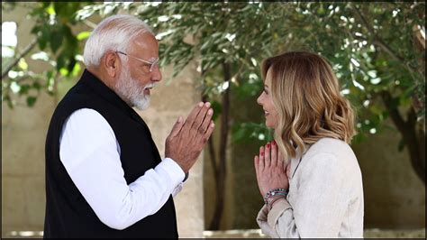 G7 Summit 2024: Italy's Giorgia Meloni greets PM Modi with 'namaste ...