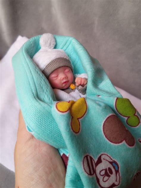 Silicone mini baby boy sleeping doll 5 inch | Kovalevadoll -tiny ...