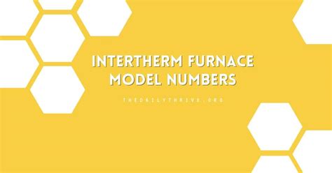 Intertherm Furnace Model Numbers