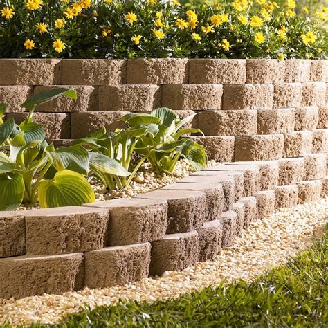 Lodgestone 8-in L x 3-in H x 5-in D Sand Retaining Wall Block in the Retaining Wall Block ...