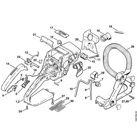 Stihl 023 Chainsaw (023) Parts Diagram, Handle Housing