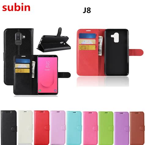 subin For Samsung Galaxy J8 6.0inch Case Wallet Style PU Leather Back Cover For Samsung Galaxy ...