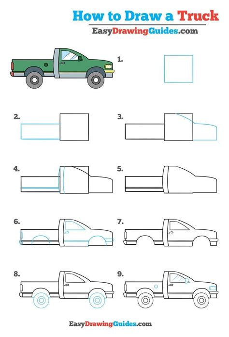 How to Draw a Truck – Really Easy Drawing Tutorial | Drawing tutorial ...