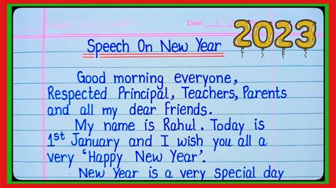 Speech On New Year/Speech on New Year In English/New Year Speech/Nae ...