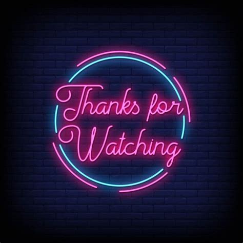 Premium Vector | Thanks for watching neon sign | Neon signs, Youtube ...