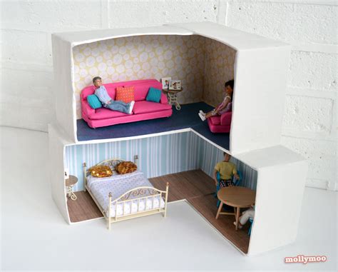 MollyMooCrafts Cardboard Crafting: DIY Dollhouse - MollyMooCrafts