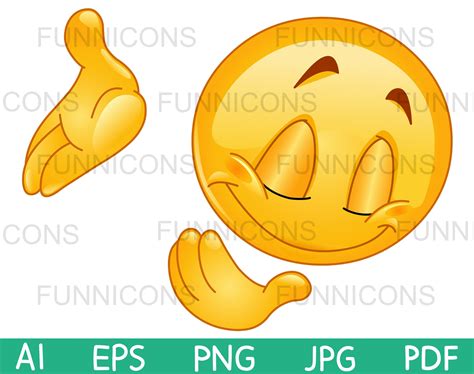 Emoji Showing a Bowing Down or Thank you Gestures, Vector clipart.