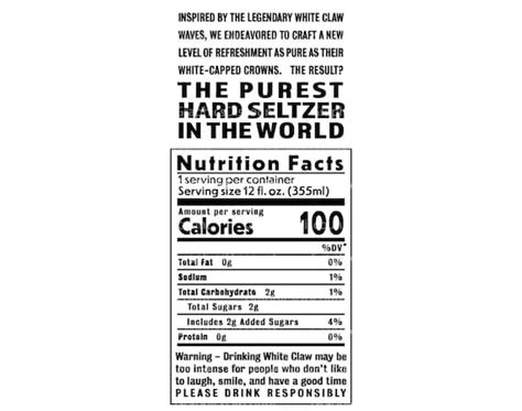 31 White Claw Nutrition Label - Labels Database 2020