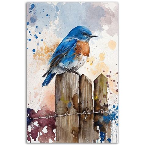 Eastern Bluebird Watercolor Painting Bird Wildlife Art Print Poster - Etsy